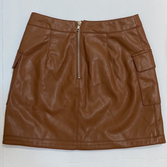 Forever 21 Vegan Leather Brown Mini Skirt - Picture 2 of 6